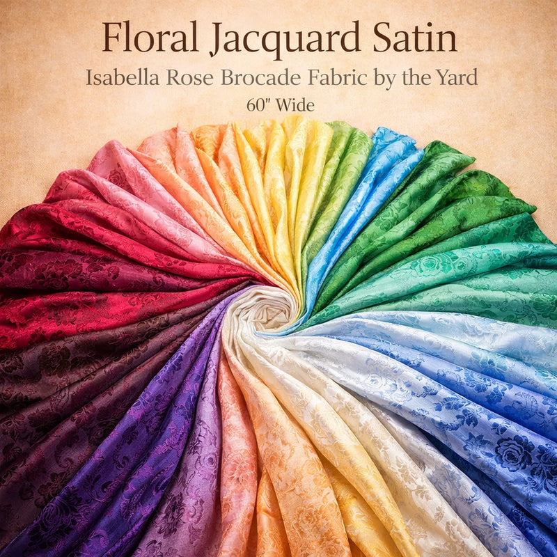 Valentina Textile inc Floral Jacquard Brocade Satin 60" Width Sells by The Yard Flowering Plants