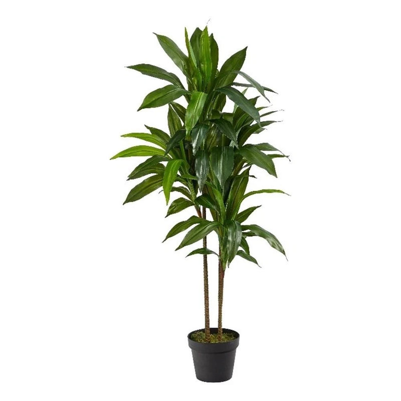 Nearly Natural 43" Dracaena Silk Plant Real Touch in Green/Black Green Plant