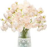 Letjolt Ranunculus Artificial Flower Light Champagne Silk Ranunculus