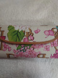 DOONEY  & BOURKE HYDRANGEA MONOGRAM CREAM FLORAL CHECKBOOK CLUTCH #5 Hydrangea