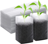 100PCS Biodegradable Plant Bags, 5.9X6.3 Inches Non Woven Seedling Bags for Plan Garden Plants