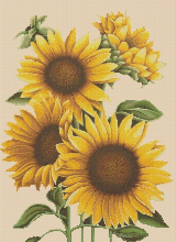 Sunflowers Counted Cross Stitch Chart No.6-462 Sunflower