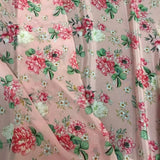 100% Pure Silk 14 momme Crepe Silk Fabric Pink Flower 55"  wide 1 meter XX005 Flowering Plants