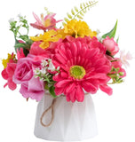 Silk Real Touch Artificial Flower Arrangement in Elegant Vase for Home Decor Hydrangea