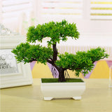 Potted Plant Office Pine Plastic Realistic 18.5cm Accessory Decorations Green Plant