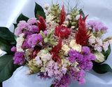 Dried Flower Bouquet, Statice,  Straw Flowers, Gift, Home Decor, Wedding Floral Dried Flower