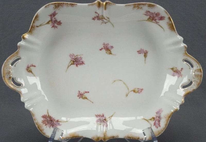 Haviland Limoges Schleiger 1029-3 Pink Carnation Vegetable / Serving Dish 1890s Carnation