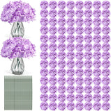204PCS Purple Silk Hydrangea Flowers for Home Decor & Wedding Centerpieces Hydrangea