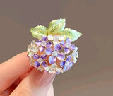 Hydrangea Brooch Pin Purple Flower Fashion jewelry FAST Free Shipping 1.2 Inch Hydrangea