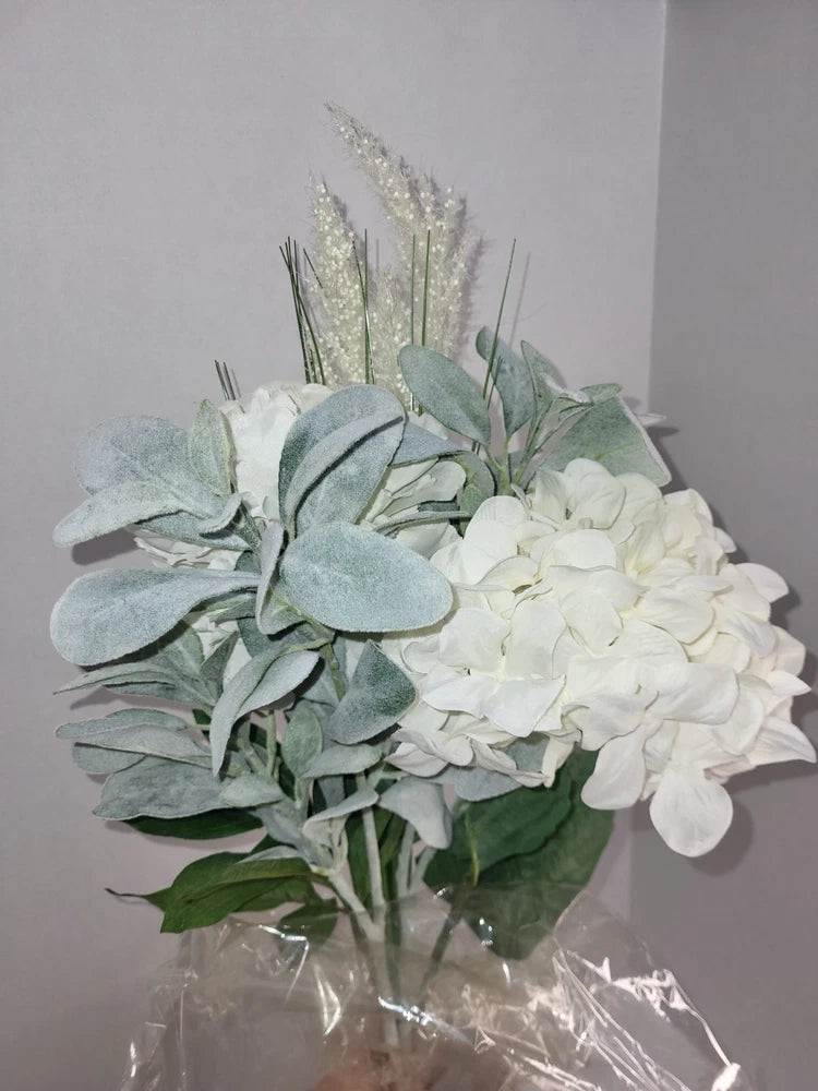 Hydrangea And Eucalyptus Artificial Floral Arrangement Hydrangea