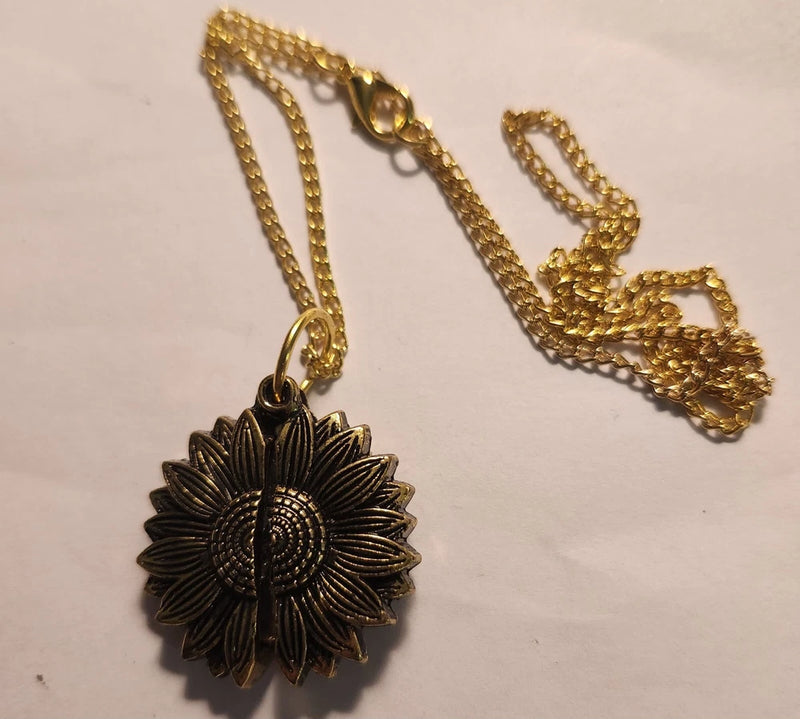 You Are My Sunshine  Open Locket Sunflower  20" Sunflower
