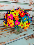 Mexican Paper Flowers Teresita Bouquet Bunch 60 flowers Bouquet