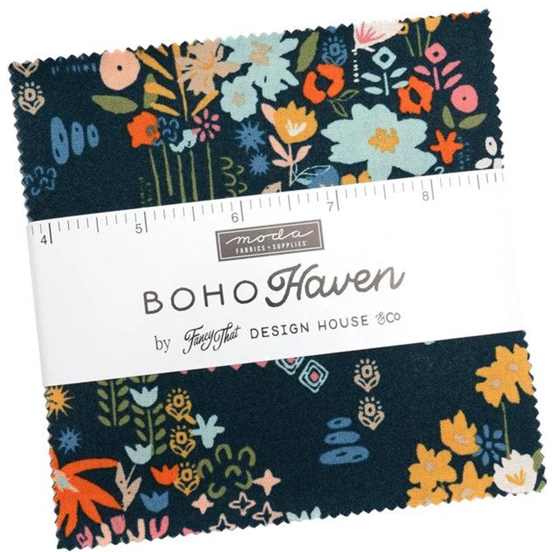 Boho Haven Charm Pack by Fancy That Design House for Moda Fabrics Flowering Plants
