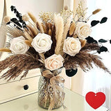 100pcs Artificial Flower Arrangements with Vase, Pampas pampas bouquet in vase Pampas Grass