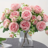 4 Bouquet Silk Peony Artificial 36 Heads Fake Flowers Home Wedding Party Decor Peony
