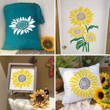 6 Pcs Large Sunflower Stencil for Painting on Wood Flower Stencils Reusable F... Sunflower