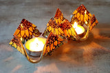 Pair Of Hand Painted Sunflower On Candlesticks Fused Glass, Table Decor Gifts Sunflower