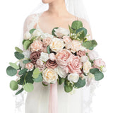 Ling's Moment Pink Wedding Bouquets for Bride, Dusty Rose Bridal Bouquets for... Bouquet