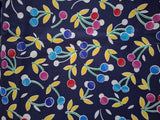 Robert Kaufman CHERRY DROP on Navy Fabric 17" X 20" Flowering Plants