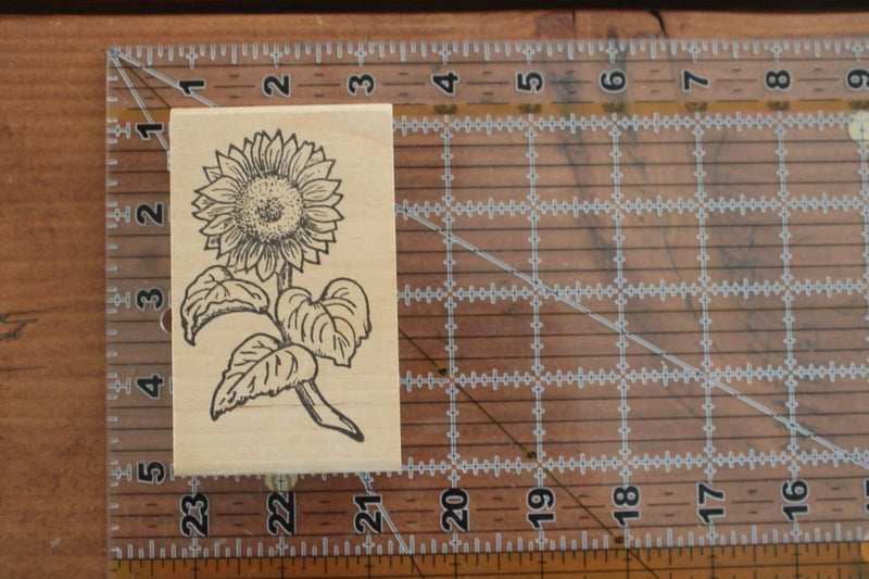 New STAMP AFFAIR SUNFLOWER Flower Wood Rubber Stamp T Sunflower