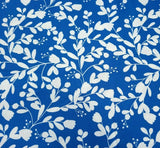 Pepino BTY Ana Sanfilippo P&B Textiles White Floral on Blue Flowering Plants