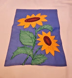 Sunflower Embroidred Garden Flag Blue Sunflower