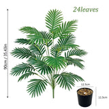 24 Leaves Areca Palm Artificial Plants Trees in Pot Plastic Green Fake Plant Tre Green Plant