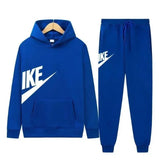Men Autumn Winter Hoodie Pants Two Piece Set Fashion Outdoor Sportswear Suit Roses