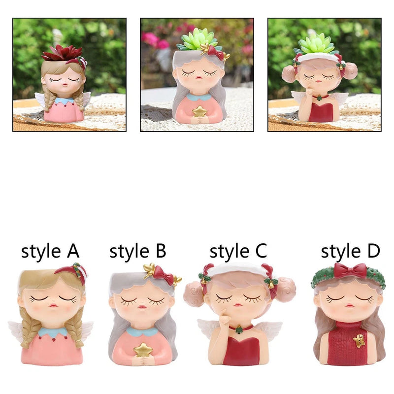 Elf Girl Flower Pot Ornaments Bud Vase Plant Pot for Garden Outdoor Desk Garden Plants