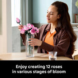 LEGO Botanicals Bouquet of Pink Roses Building Set, 789 Pieces, Pink and White, Bouquet