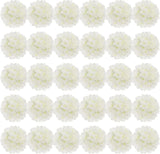 JPSOR 30pcs Artificial Hydrangea Silk Flower Heads with Stems, Fake (WHITE) NEW Hydrangea