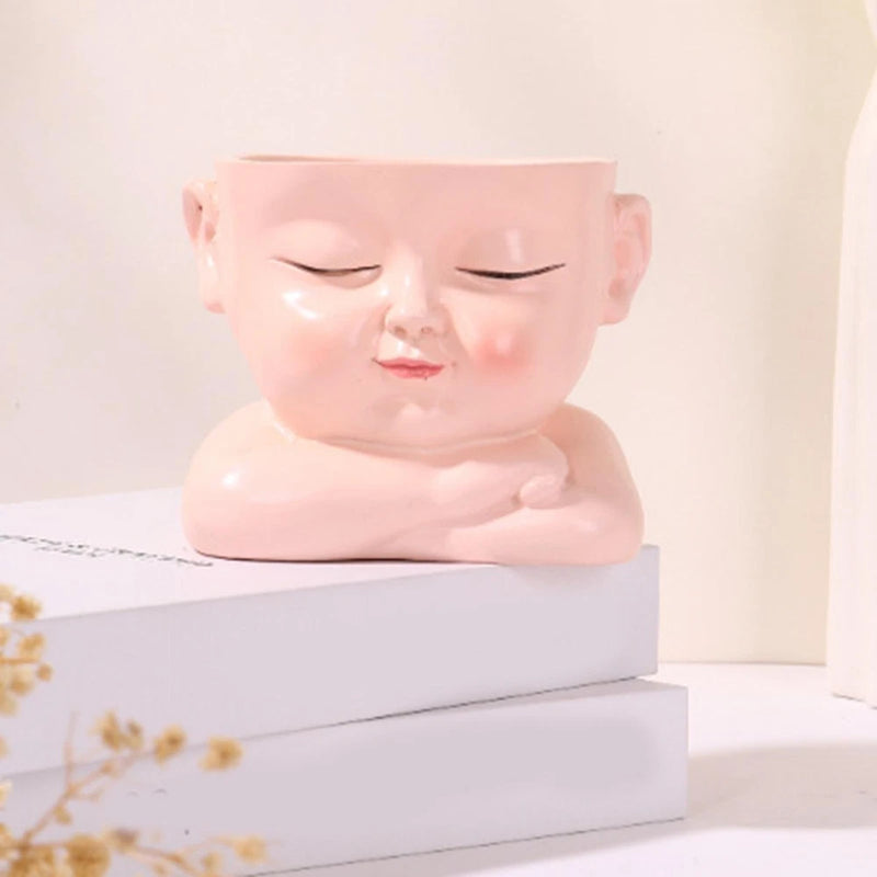 Face Flower Pot Creative Craft Flower Planter for Bedroom Garden Office Garden Plants