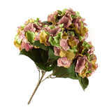 17" Artificial Mauve and Green Hydrangea Floral Bush Green Plant