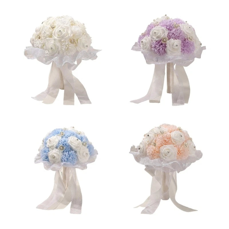 Realistic Silk Bridal Bouquet Artificial Flower Wedding Ceremony Photography Bouquet