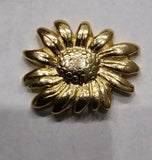 Vtg Gold Tone SunFlower Pin Floral Nature Design Garden Spring Htf Farm Beauty Sunflower