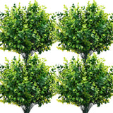 24 Bundles Artificial Greenery Plants Outdoor UV Resistant Faux Plants Fake E... Green Plant