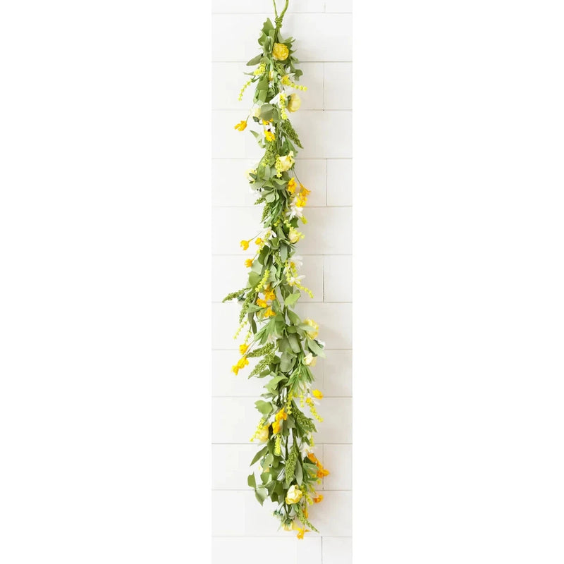 New Cottage Garden Summer BRIGHT YELLOW BUTTERCUP DAISY GARLAND Swag Vine 48" Ranunculus
