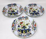 Gumps Faenza Garafano Italy Blue Carnation Luncheon Plates 9" Set of 3 Carnation