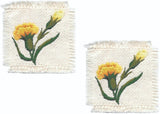 2-Pack Carnation Flower Embroidered Patches 2.5" Canvas Sew-On Applique Floral V Carnation