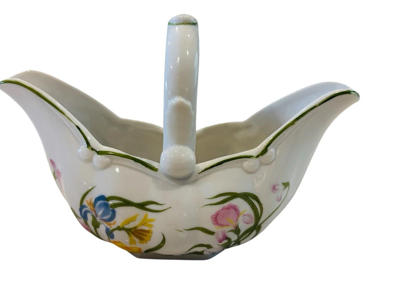 VINTAGE Day Lily Fine China Basket By Mann 1976 Floral Flowers 7.25Ó Lily