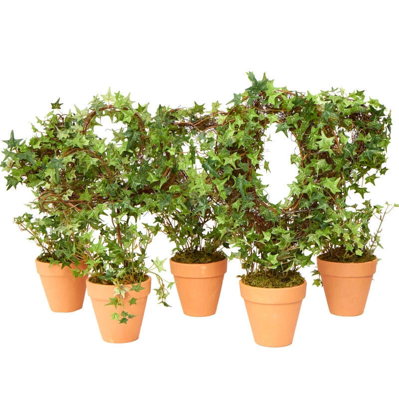 Set of 2 Artificial 17" Climbing Ivy and Grapevine Assorted Potted Plants Green Plant