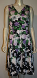 Talbots Hydrangea Floral Tea Dress 8 Purple Pink Oprah Magazine Collection Hydrangea
