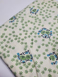 Denyse Schmidt Fabric Shelbourne Falls Floral Green Blue Sew Quilt FAT QUARTER Flowering Plants