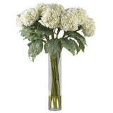 31" White Hydrangea Silk Flower Arrangement Hydrangea
