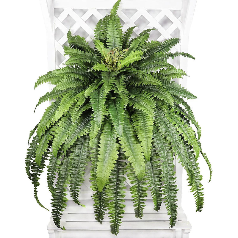 Large Artificial Boston Fern 68" Fake Ferns Silk Artificial Plants for Outdoo... Green Plant