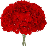 Fake Red Hydrangea Artificial Flowers - Faux Silk Hydrangeas Hydrangea