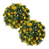 2 Pcs Artificial Flower Balls Faux Plant Topiary for Garden and Event Decor Flowering Plants