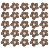 50 Pcs Mini Daisies Flower Sew on Patches, Flower Appliques Patches, Coffee Gray Daisies