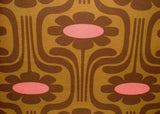Orla Kiely Curtain Upholstery Fabric CLIMBING DAISY OCHRE TAN - 7 Metres Flowering Plants