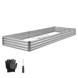 Uimoso Metal Raised Garden Bed Galvalume Planter Box 12x4x1 ft Galvanized Steel Garden Plants